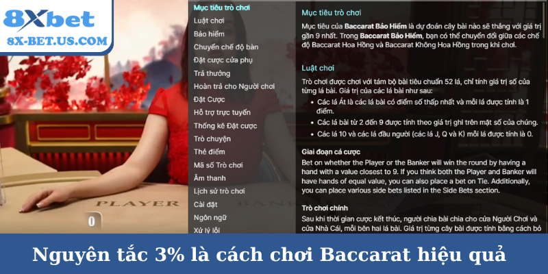 Nguyên tắc 3% là cách chơi Baccarat hiệu quả